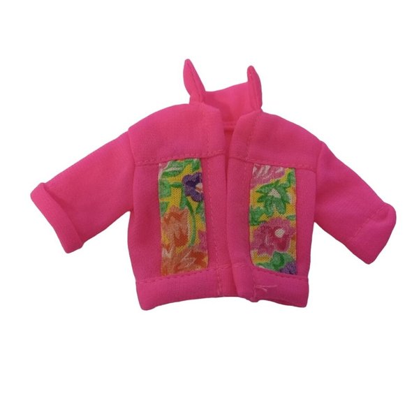 Mattel Barbies Little Sister Stacie Jacket ONLY Pink Vinyl Outfit 1991 Vintage - Picture 4 of 4